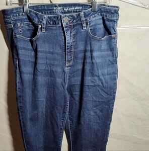 Soho Women's High Waist Skinny Jeans - Blue